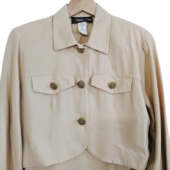 Vintage Jenifer Dawn two piece crop jacket and dress set size S - Picture 2 of 5